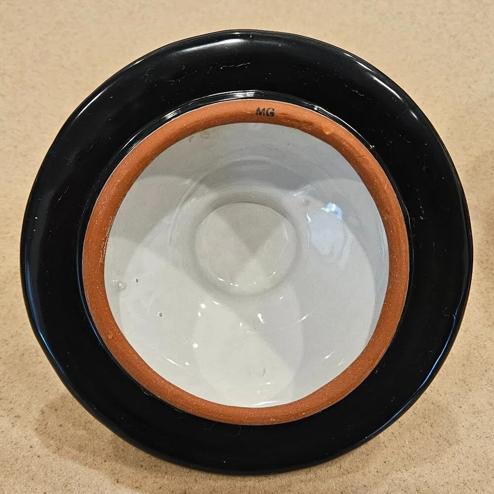 RARE MACKENZIE CHILDS ARGYLE PLAID AURORA CERAMIC GROOVY CANISTER JAR DISH